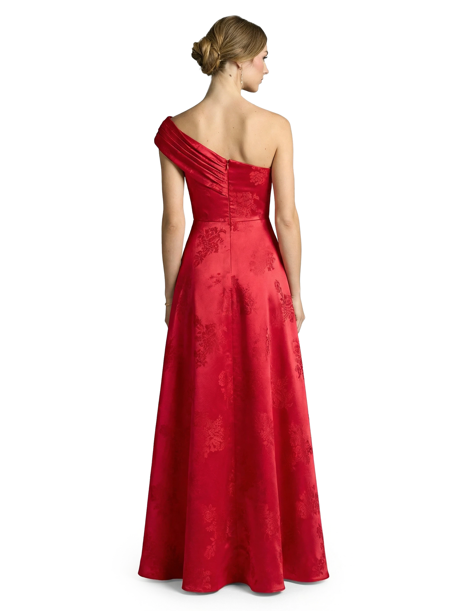 ChicSew Elegant Jacquard Satin Cap Sleeve Side Slit A-Line Long Formal Evening Dresses