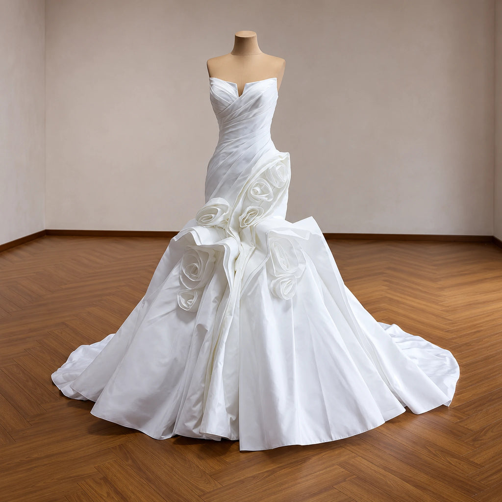 ChicSew Satin Ruching Mermaid Wedding Dress