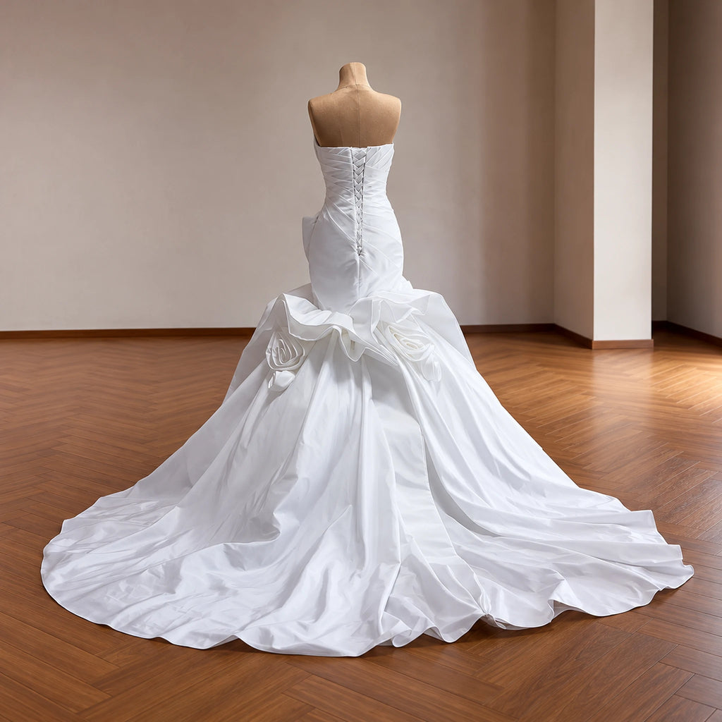 ChicSew Satin Ruching Mermaid Wedding Dress