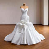ChicSew Satin Ruching Mermaid Wedding Dress