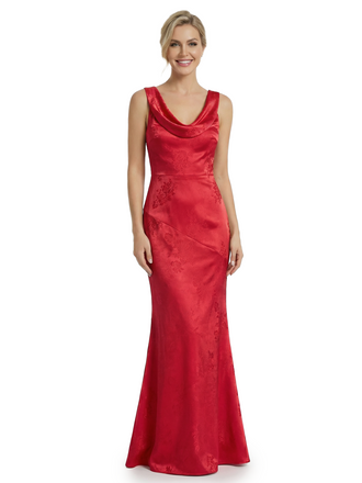 ChicSew Formal Dresses For Women Elegant Jacquard Satin V-Neck Mermaid Long Formal Evening Dresses