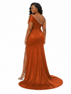 ChicSew Unique One Shoulder Soft Satin Mermaid Floor-Length Bridesmaid Dresses With Rhinestones