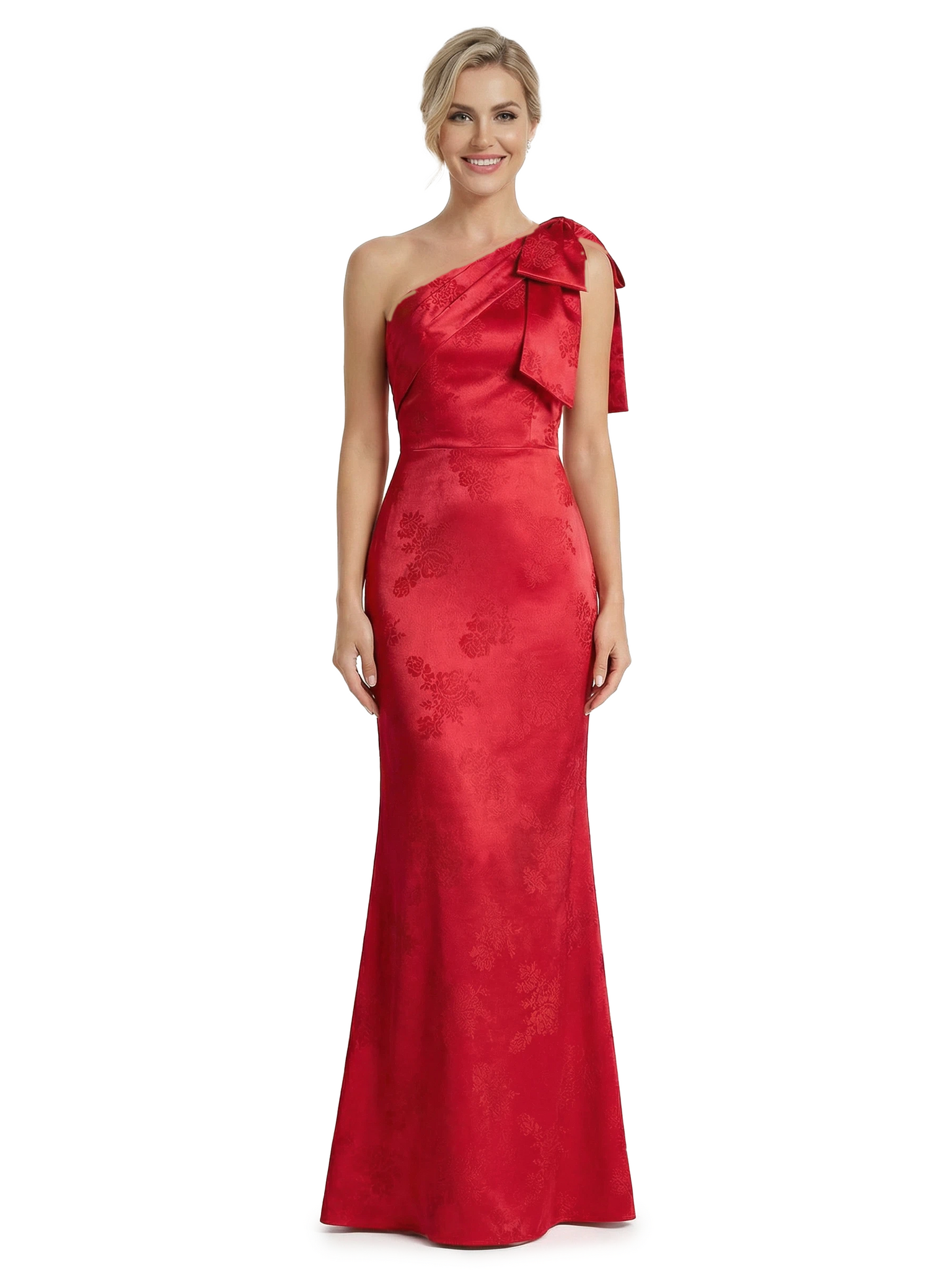 ChicSew Formal Dresses For Women Elegant Jacquard Satin One Shoulder Mermaid Long Formal Evening Dresses