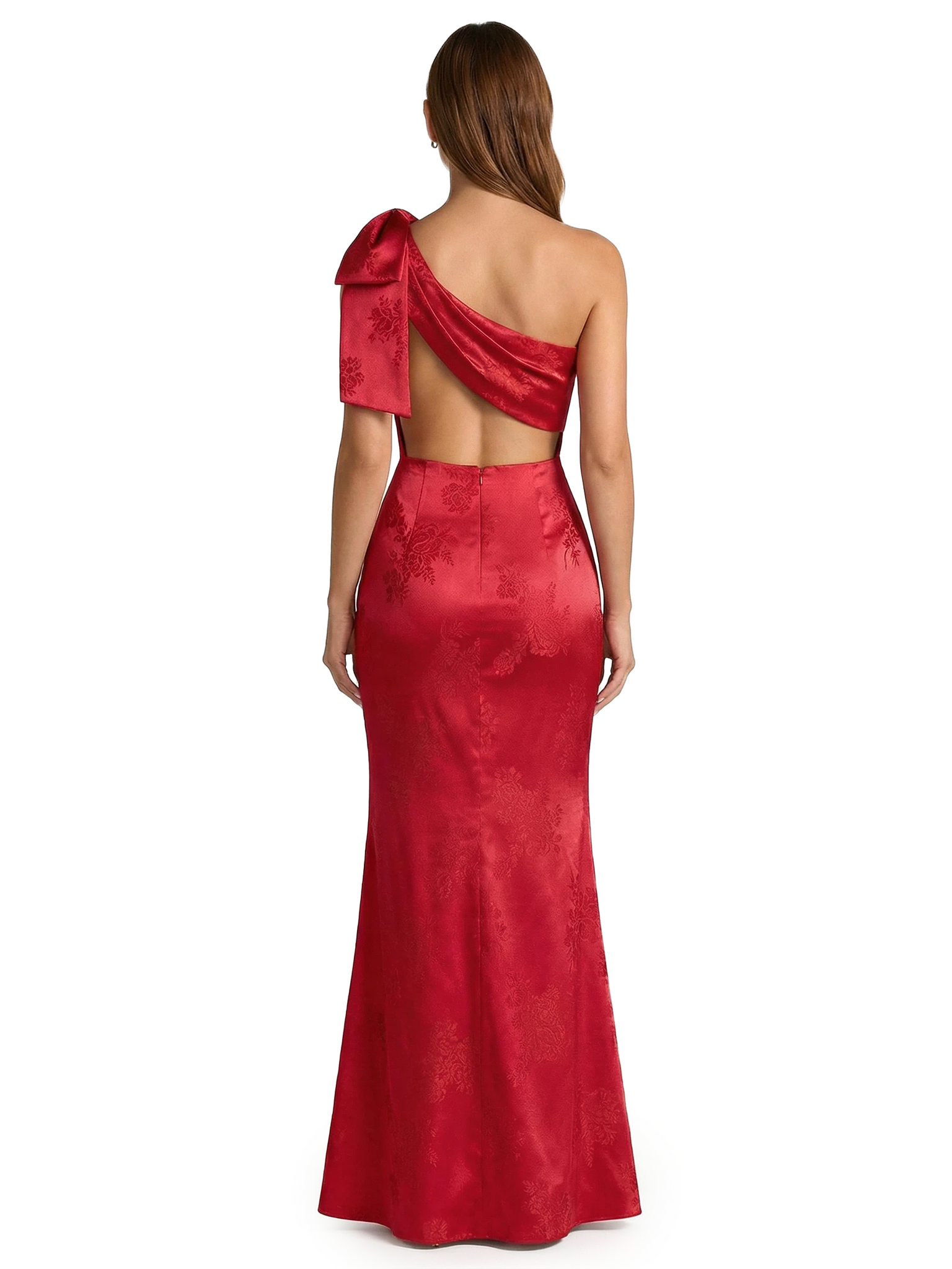 ChicSew Formal Dresses For Women Elegant Jacquard Satin One Shoulder Mermaid Long Formal Evening Dresses
