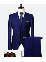 Dark Navy Mens Slim Fit Suit Tuxedo 3-Piece Suits CN442