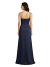 Chicsew One Shoulder Sleeveless Ruched A-Line Floor Length Satin Modern Mother of the Bride Dresses