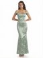 Simple Off Shoulder Mermaid Floral Satin Maxi Floral Formal Dresses For Women