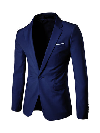 Dark Navy Men's Casual single Piece Suit Notch Lapel Flat Tuxedos CN526