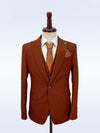 Terracotta Casual Men's Suit Slim Fit Single Breasted 2 Piece Business Tuxedos CN514