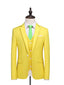 Yellow 2 pieces Men’s Suit Flat Double Breasted Notch Peak Lapel Tuxedo CN510