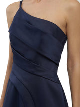 Chicsew One Shoulder Sleeveless Ruched A-Line Floor Length Satin Modern Mother of the Bride Dresses