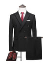 Black Casual Men's 3 pieces Suit Wide Peak Lapel Flat Tuxedo CN500