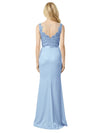 Elegant Soft Satin Illusion Side Slit Applique Mermaid Long Mother of the Bride Dresses