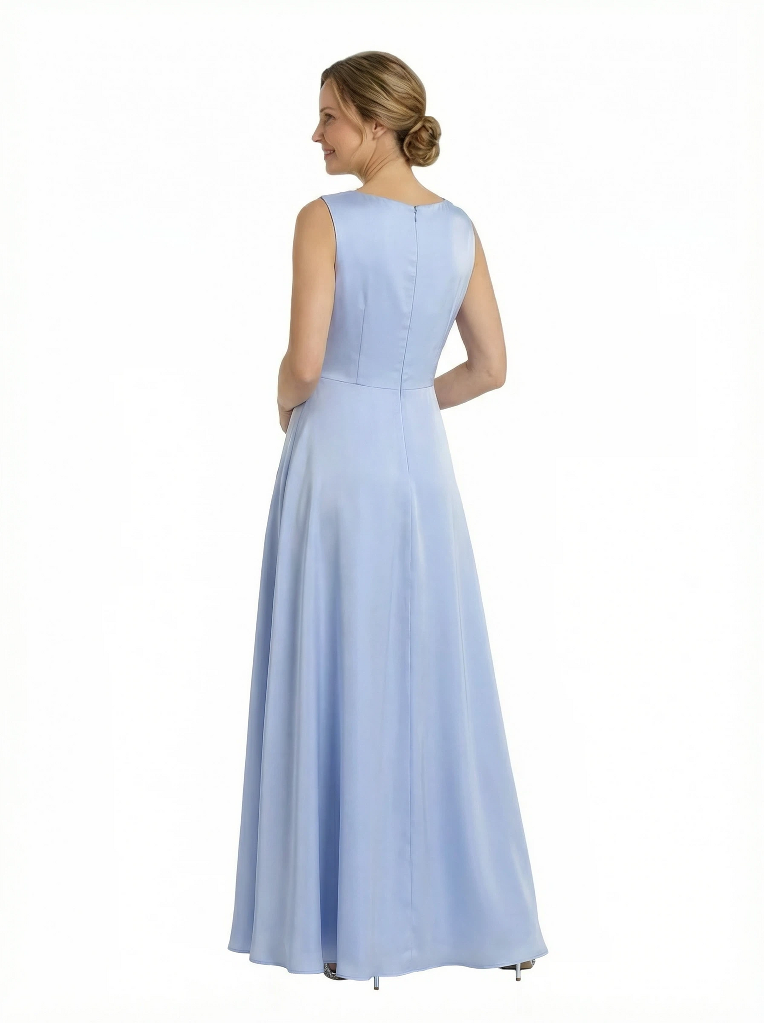 ChicSew Beautiful Sleeveless Satin A-Line Mother Of The Bride Dress With Floral Appliques