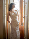 Elegant Mermaid V-neck Spaghetti Straps Backless Maxi Long Lace Wedding Dresses Online