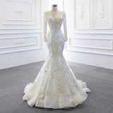 ChicSew Luxurious V-Neck Lace Applique Ball Gown Wedding Dress With Overskirt