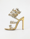 Diamante Heels Wrap Around Strap Fantasy Rhinestone Sparkly Stiletto Heel Sandals