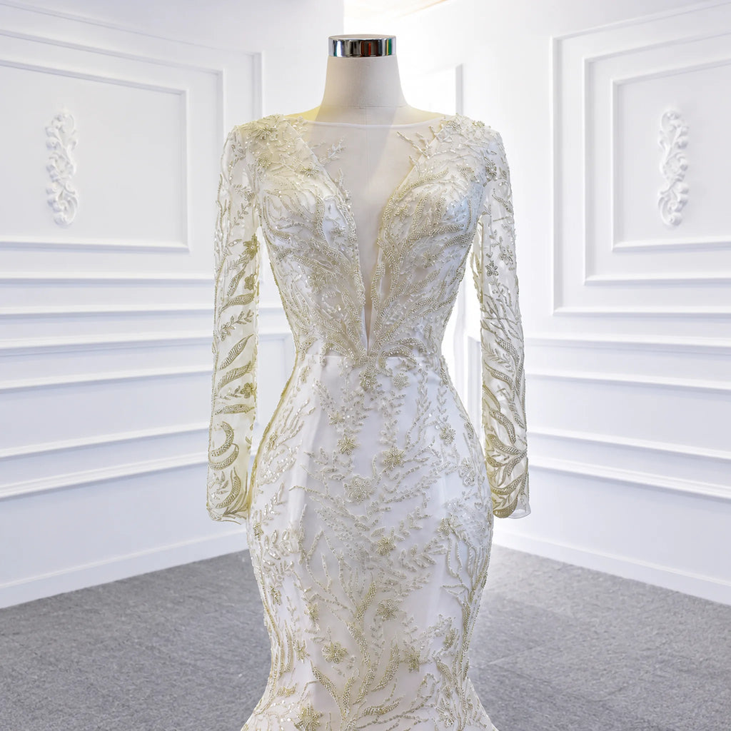 ChicSew Luxurious V-Neck Lace Applique Ball Gown Wedding Dress With Overskirt