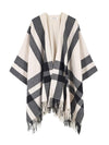 Women's Travel Plaid Shawl Wrap Open Front Poncho Cape for Fall Winter