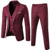 Casual Men's Suit Slim Fit Double Breasted 3 Piece Business Tuxedos