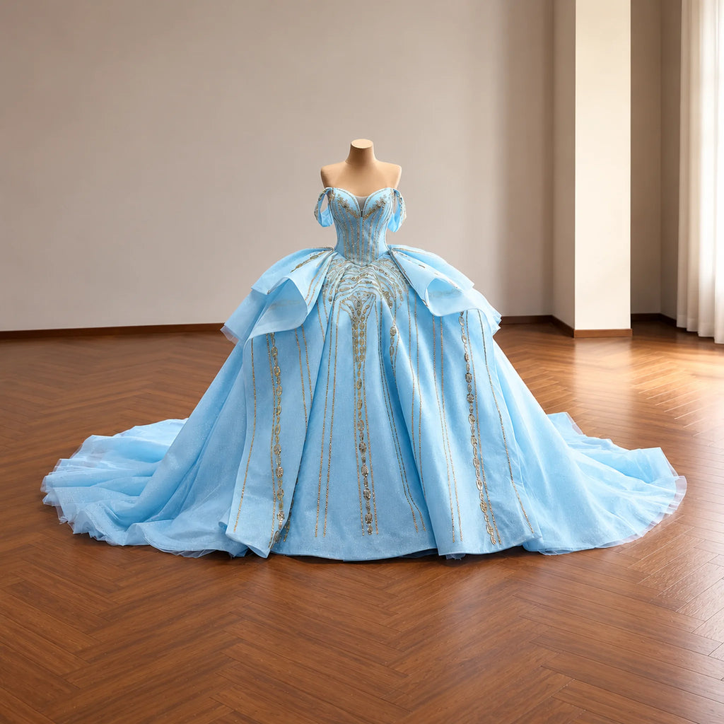 ChicSew Luxurious Off Shoulder Ball Gown Wedding Dress
