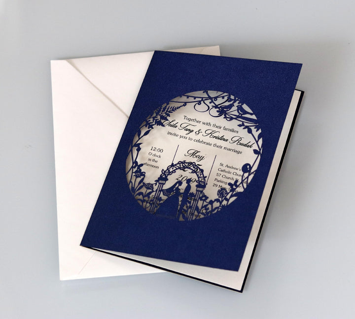 Hot Selling Hollow Out Wedding Invitation, Greeting Card, HK-248