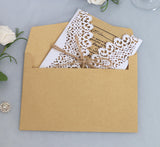 Simple White Wedding Invitation Letter, Hollow Out Greeting Card, HK-75