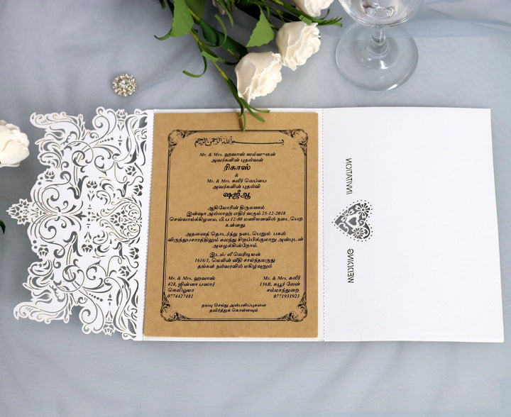 Hot Selling Wedding Greeting Card, Hollow Out Holiday Invitation Letter, HK-94