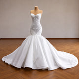 ChicSew Satin Ruching Mermaid Wedding Dress