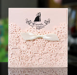 Small Flower Wedding Greeting Card, Hollow Out Invitation Letter, HK-296