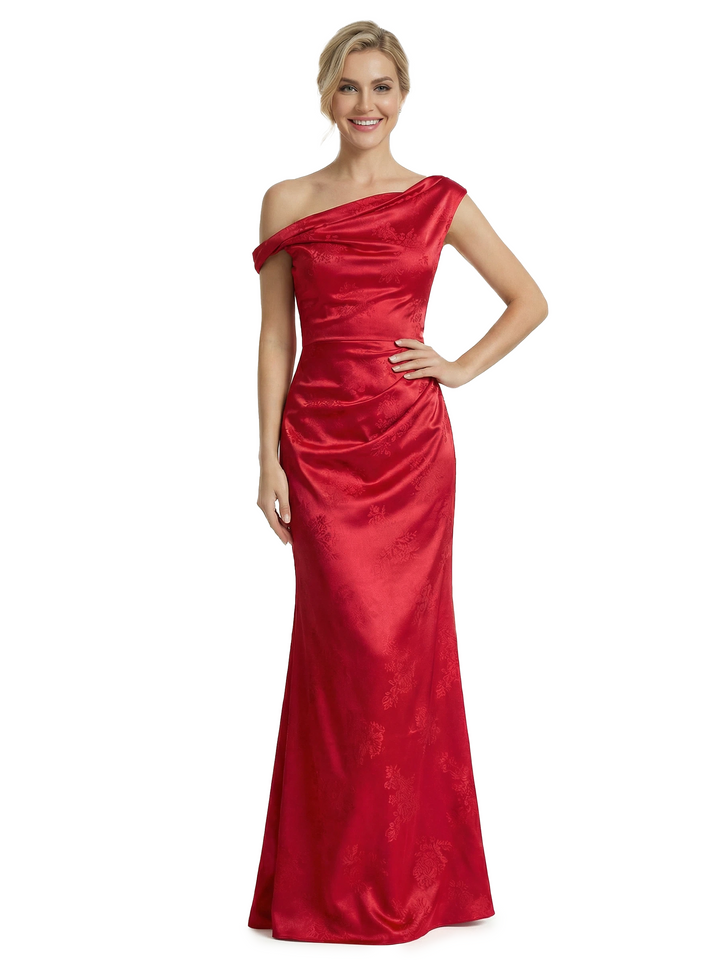 ChicSew Formal Dresses For Women Elegant Jacquard Satin Off Shoulder Mermaid Long Formal Evening Dresses