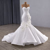 ChicSew Satin 3D Flowers Wedding Dress With Boning