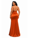ChicSew Simple Halter Mermaid Soft Satin Long Bridesmaid Dresses