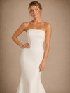 ChicSew Modern Strapless Sleeveless Boning Crepe Long Mermaid Wedding Dress