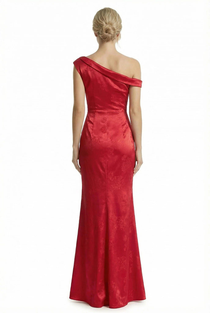 ChicSew Formal Dresses For Women Elegant Jacquard Satin Off Shoulder Mermaid Long Formal Evening Dresses