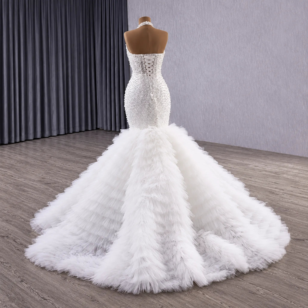 ChicSew Luxurious Beaded Halter Wedding Dress