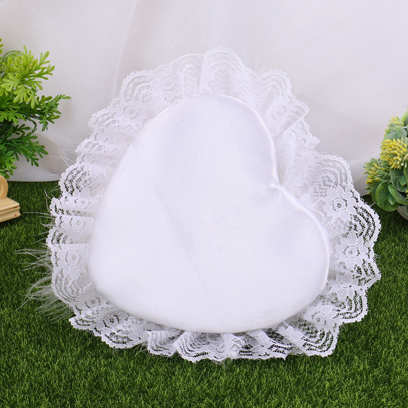 White Heart Shaped Lace Ring Box For Brides And Groom, JZH-5882