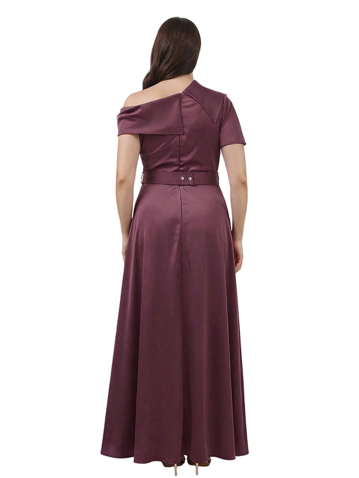 Chic One Shoulder Beaded Detail A-Line Satin Mother of The Bride Dress