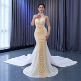 ChicSew Luxurious Beaded Mermaid Wedding Dress