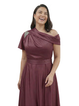 Chic One Shoulder Beaded Detail A-Line Satin Mother of The Bride Dress