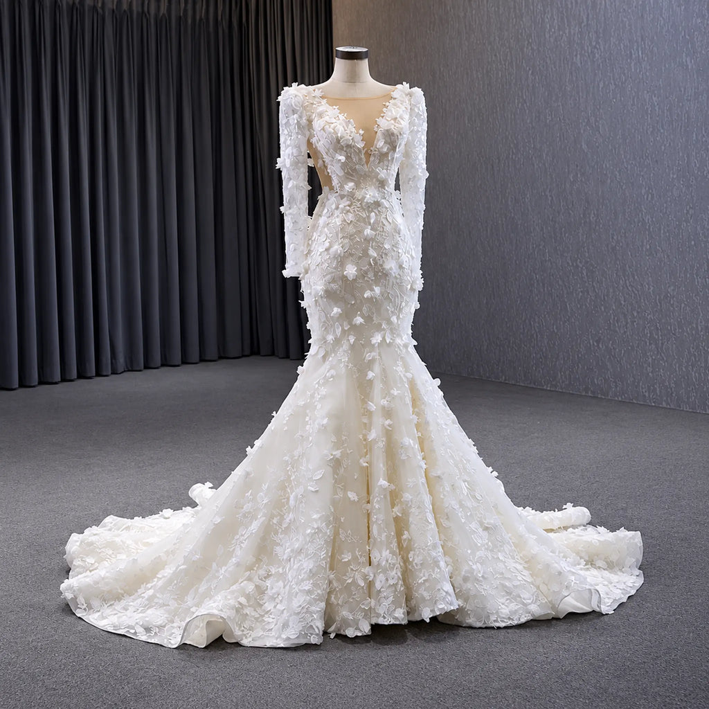 ChicSew Luxurious Lace Appliques Mermaid Wedding Dress