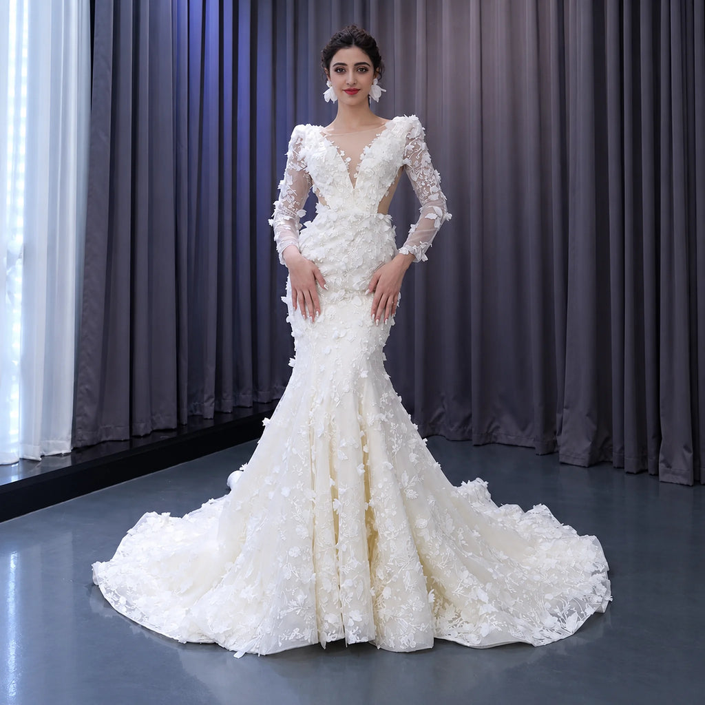 ChicSew Luxurious Lace Appliques Mermaid Wedding Dress