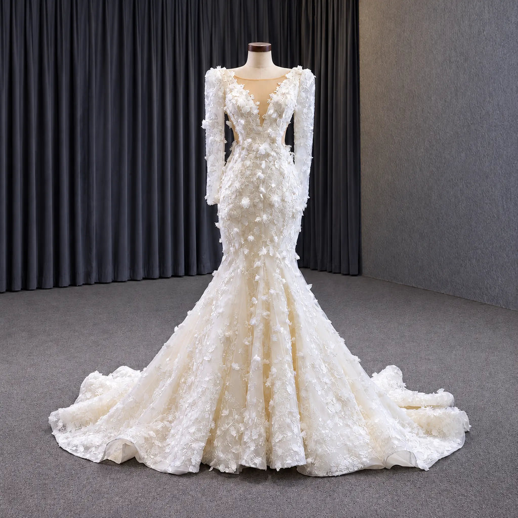 ChicSew Luxurious Lace Appliques Mermaid Wedding Dress