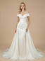 Mermaid Off Shoulder Boning Maxi Long Satin Wedding Dresses Online With Train