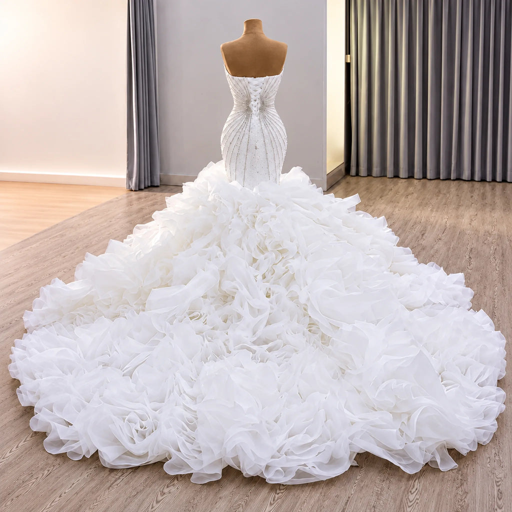 ChicSew Luxurious Mermaid Wedding Dress With Beaded