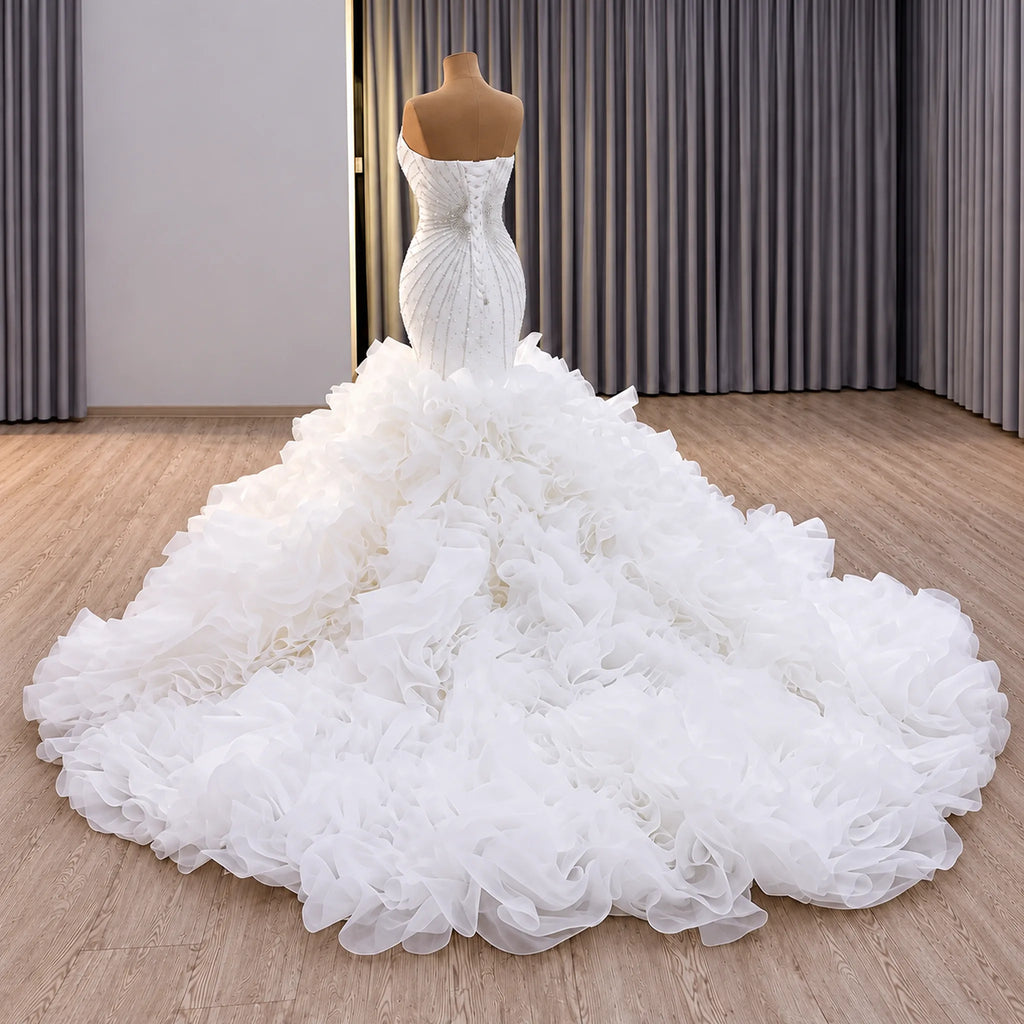 ChicSew Luxurious Mermaid Wedding Dress With Beaded
