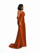 ChicSew Asymmetrical Straps Mermaid Soft Satin Long Bridesmaid Dresses
