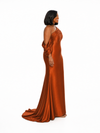 ChicSew Asymmetrical Straps Mermaid Soft Satin Long Bridesmaid Dresses