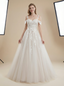 A-Line Cold Shoulder Maxi Long Lace Wedding Dresses Online