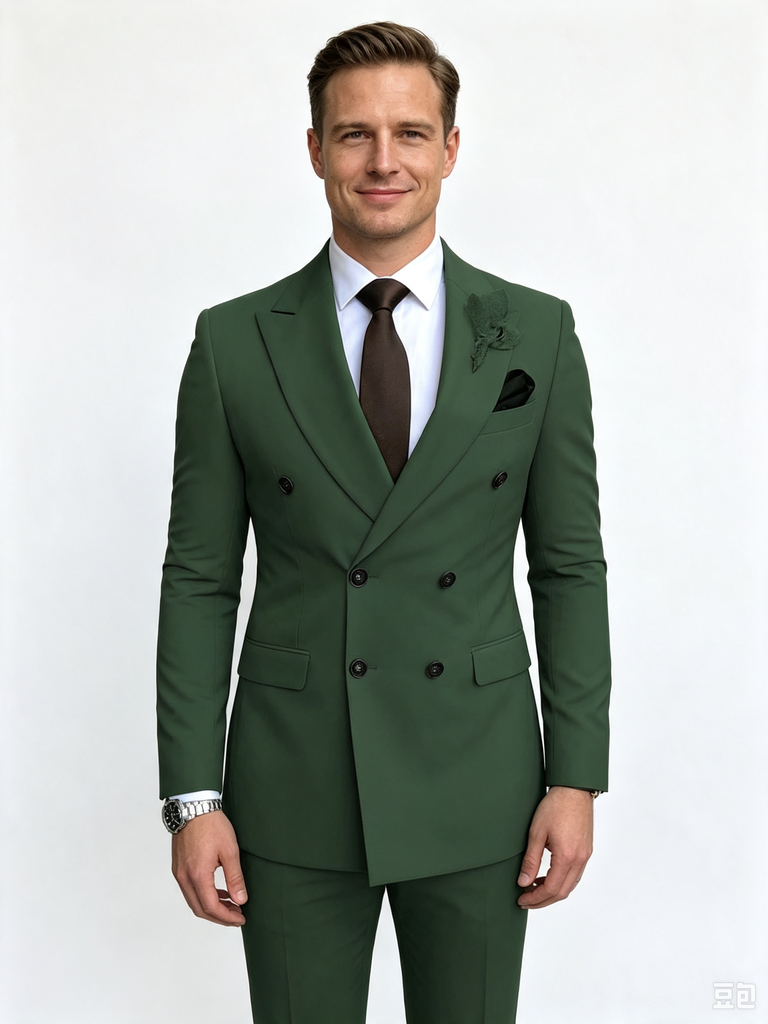Classic 1 Piece Emerald Men's Suit with Regular Fit and Sophisticated Peak Lapel
